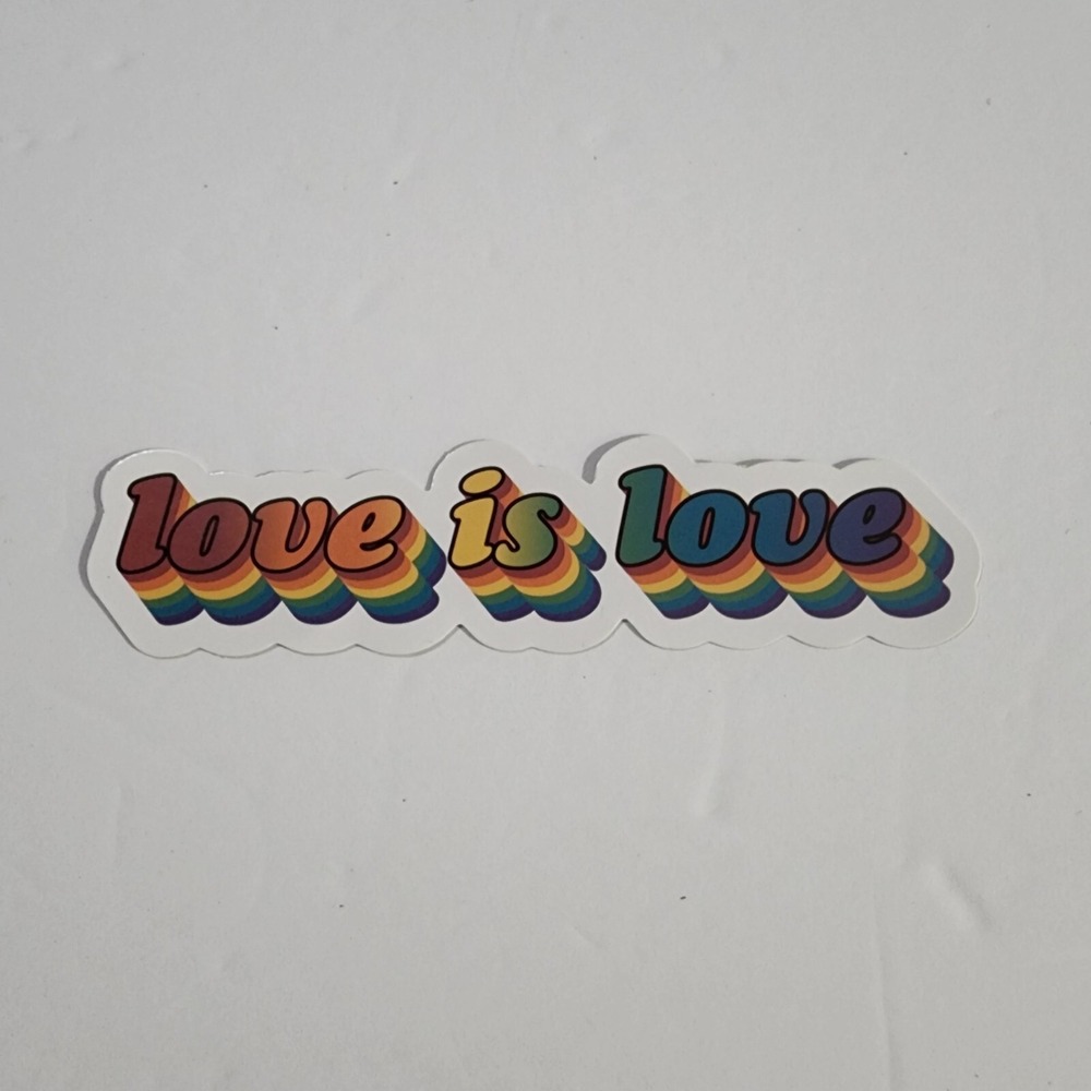 Gay Pride Apparel Love Is Love Retro Rainbow Sticker LGBTQ+ Decal 5.5 Inch